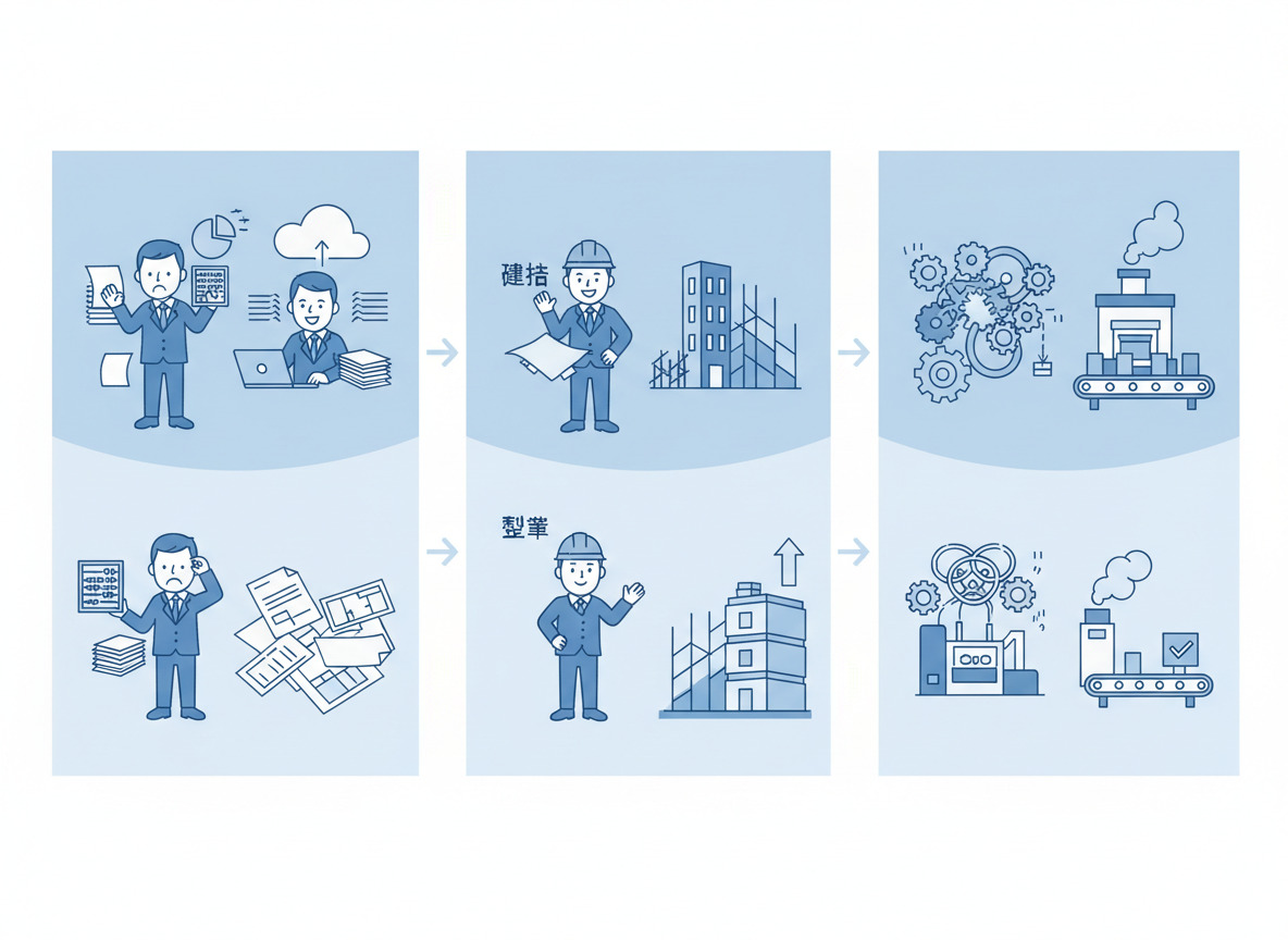 即実践事例3選:税理士・建設・製造業のBefore/After