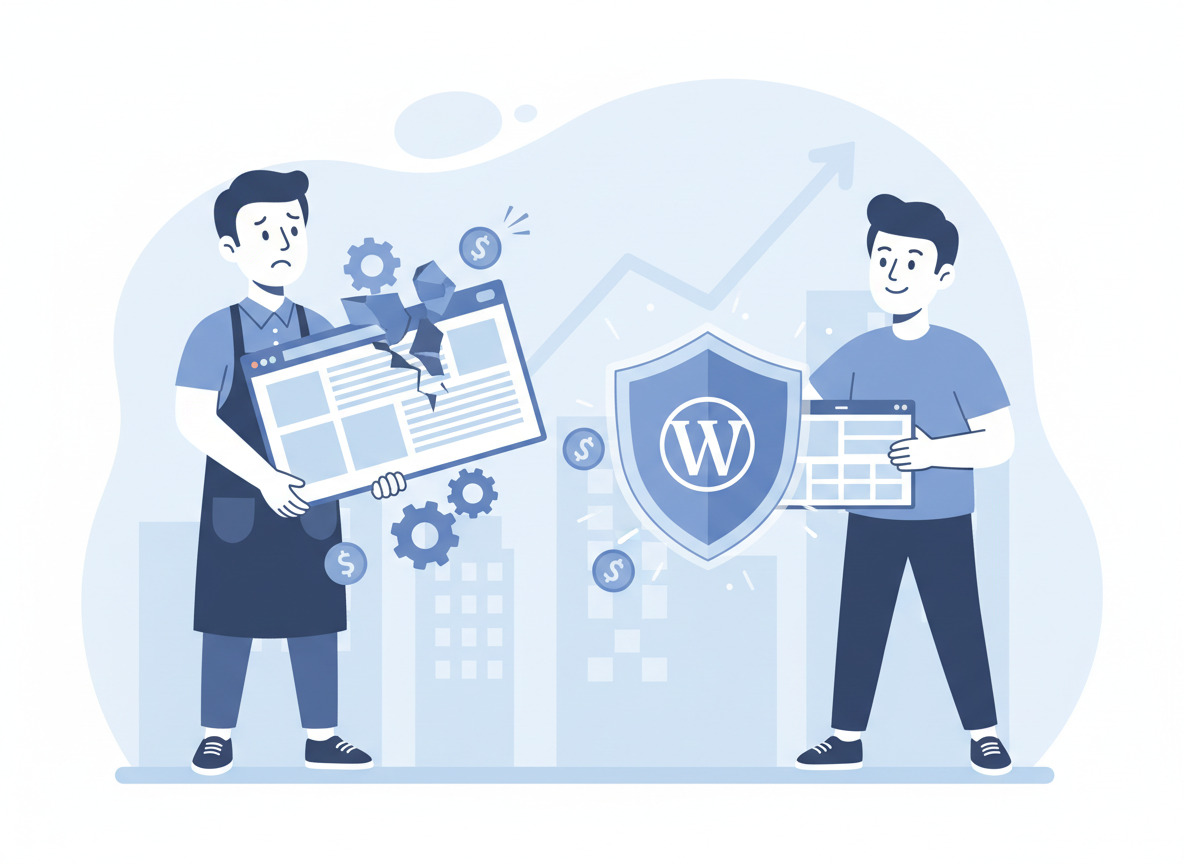 中小企業のお悩み、HP更新の高コストをWordPress 7.0で解決